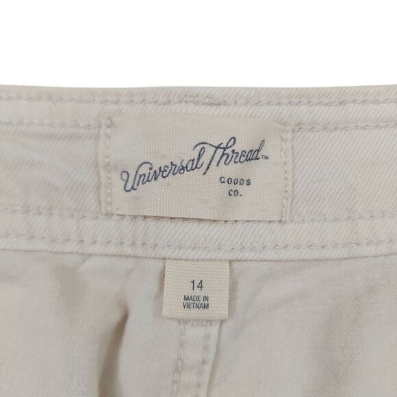 Universal Thread Jeans Womens 14 Beige Wide Leg Ankle High Rise Comfort Denim - Picture 9 of 13